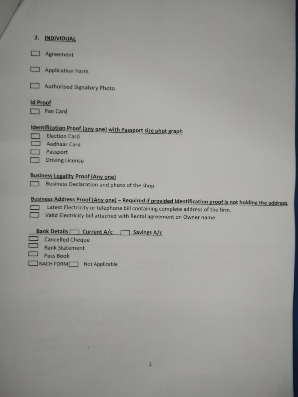 POS Application Form